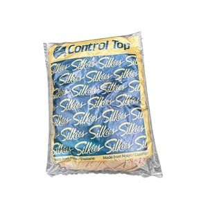 Silkies Control Top Hose Support Legs Nude Natural Size Large Vintage USA Made